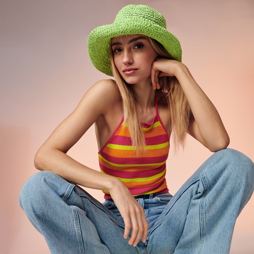 Sinsay - Kapelusz bucket hat - Zielony Sinsay Jeden rozmiar Sinsay