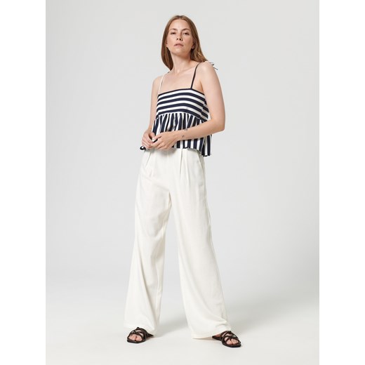 Bluzka damska Sinsay w paski wielokolorowa z okrągłym dekoltem 