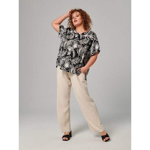 Bluzka damska Sinsay z krótkim rękawem z dekoltem v 