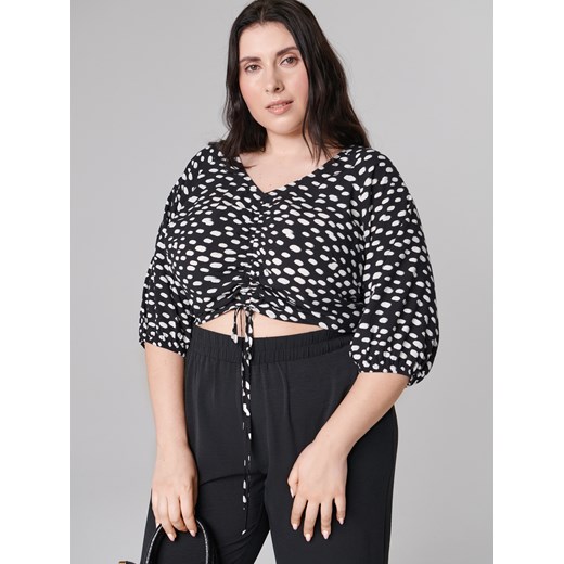 Sinsay - Bluzka z bufiastymi rękawami - Wielobarwny Sinsay 2XL Sinsay