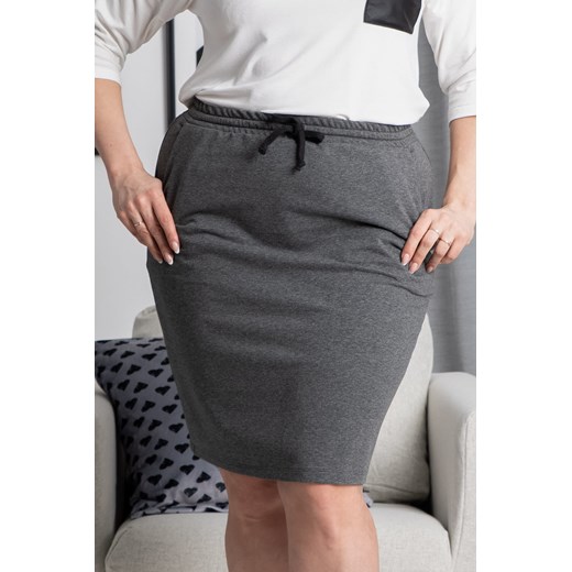Spódnica dzianinowa na gumce z kieszonkami ALASKA grafit PROMOCJA Karko wyprzedaż karko.pl