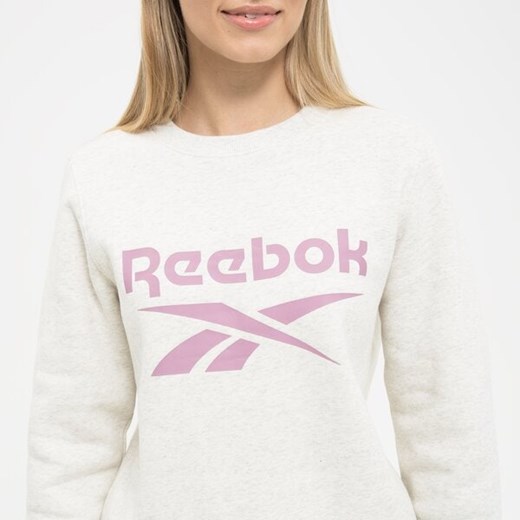 Bluza damska Reebok z napisami biała krótka casualowa