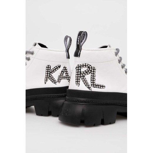 Karl Lagerfeld workery skórzane TREKKA MAX damskie kolor biały na platformie Karl Lagerfeld 39 ANSWEAR.com