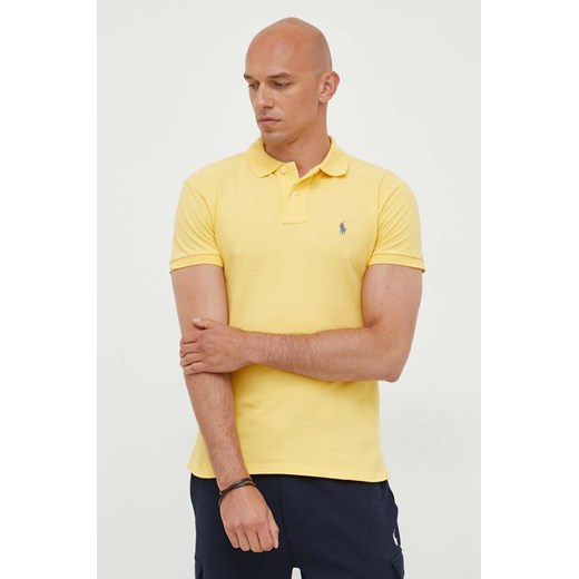 Polo Ralph Lauren polo bawełniane kolor żółty gładki Polo Ralph Lauren M ANSWEAR.com