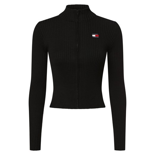 Tommy Jeans Kardigan damski Kobiety Sztuczne włókno czarny jednolity ze sklepu vangraaf w kategorii Swetry damskie - zdjęcie 159313995