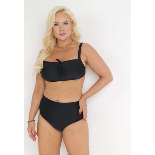 Czarne Dwuczęściowy Strój Kąpielowy z Usztywnionym Biustonoszem i Wysokimi 56 promocja Born2be Odzież