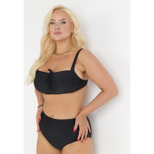 Czarne Dwuczęściowy Strój Kąpielowy z Usztywnionym Biustonoszem i Wysokimi 54 promocyjna cena Born2be Odzież