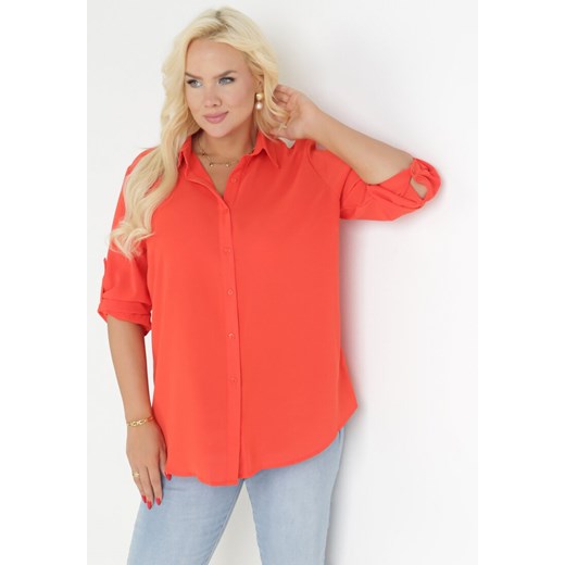 Pomarańczowa Koszula z Podpinanymi Rękawami Jalema L okazyjna cena Born2be Odzież