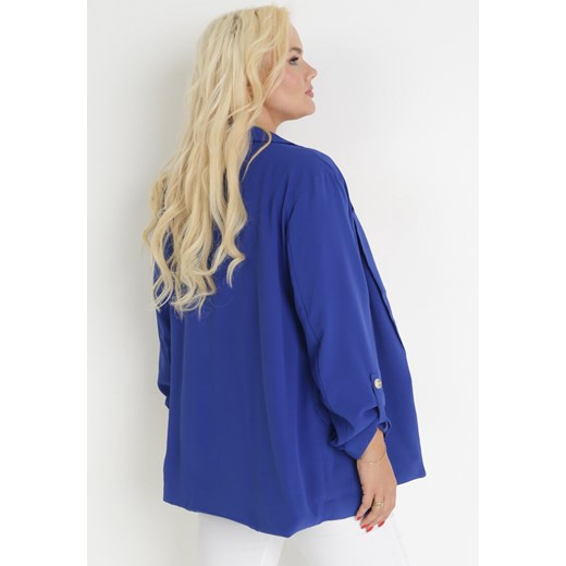 Granatowa Marynarka Oreithousa 4XL promocja Born2be Odzież