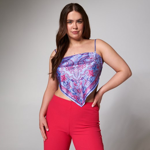Sinsay - Crop top z wiązaniem - Wielobarwny Sinsay L promocyjna cena Sinsay