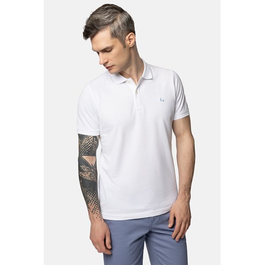 Koszulka Polo Bawełniana Biała Manuel ze sklepu Lancerto S.A. w kategorii T-shirty męskie - zdjęcie 159339579