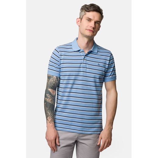 Koszulka Polo Bawełniana Niebieska w Paski Logan ze sklepu Lancerto S.A. w kategorii T-shirty męskie - zdjęcie 159339589