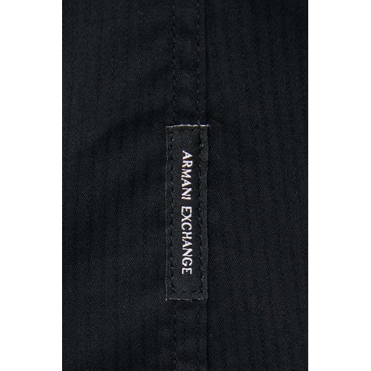 Armani Exchange koszula męska kolor czarny slim z kołnierzykiem button-down Armani Exchange L ANSWEAR.com