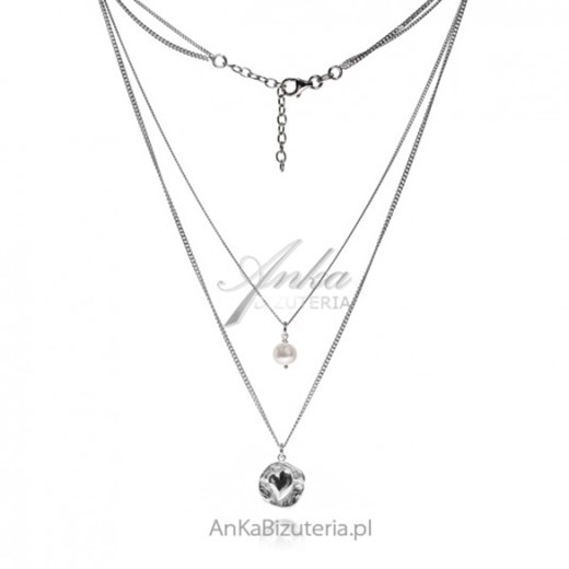 ankabizuteria.pl  Biżuteria srebrna - naszyjnik serce z perłą - modna biżuteria ankabizuteria.pl