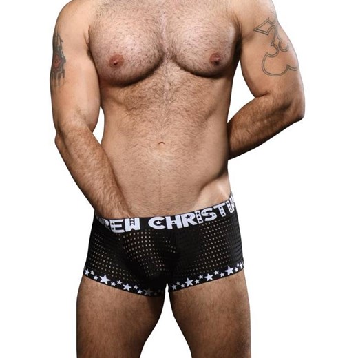 BOKSERKI MĘSKIE ANDREW CHRISTIAN - ALMOST NAKED MESH BOXER BLACK 92672 Andrew Christian XL meskiegacie.pl
