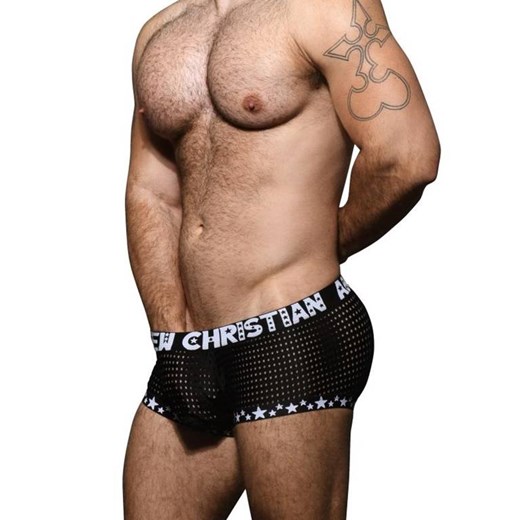 BOKSERKI MĘSKIE ANDREW CHRISTIAN - ALMOST NAKED MESH BOXER BLACK 92672 Andrew Christian XL meskiegacie.pl