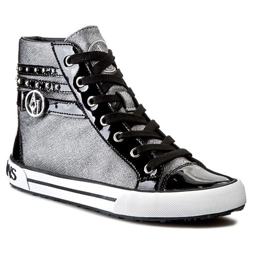 Trampki ARMANI JEANS - Z5503 12 82 Silver eobuwie-pl szary jeans