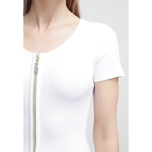 Versace Jeans Sukienka letnia bianco zalando bezowy z zamkiem
