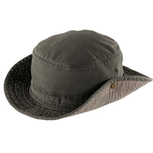 Globe-Trotter Oliwka - kapelusz czapki-co szary guziki