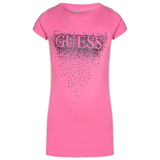 Guess Sukienka z dżerseju pop pink zalando rozowy abstrakcyjne wzory