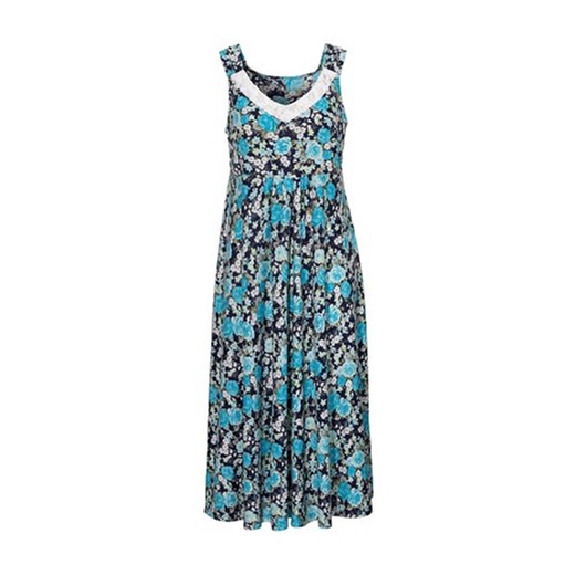 Sukienka niebieski/turkusowy halens-pl szary abstrakcyjne wzory