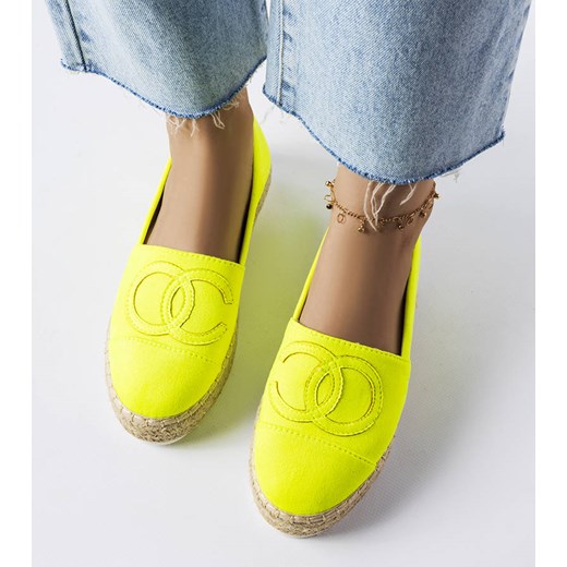Żółte neonowe espadryle na grubej podeszwie Gemre 37 hers