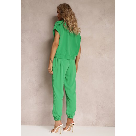Zielony 2-częściowy Komplet z Bluzką i Spodniami Ezrala Renee S wyprzedaż Renee odzież