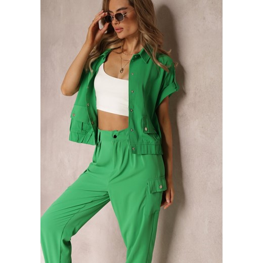Zielony 2-częściowy Komplet z Bluzką i Spodniami Ezrala Renee L wyprzedaż Renee odzież