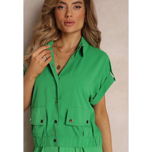 Zielony 2-częściowy Komplet z Bluzką i Spodniami Ezrala Renee M okazyjna cena Renee odzież