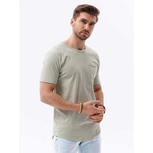 T-shirt męski bawełniany - szary V1 S1384 M ombre wyprzedaż
