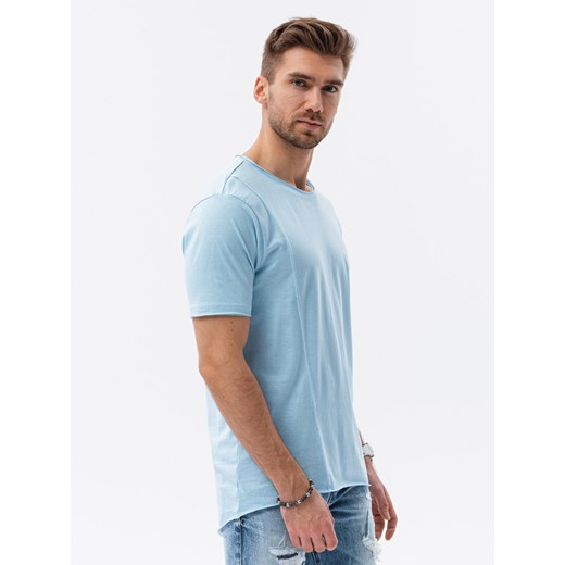 T-shirt męski bawełniany - jasnoniebieski S1378 XXL promocja ombre