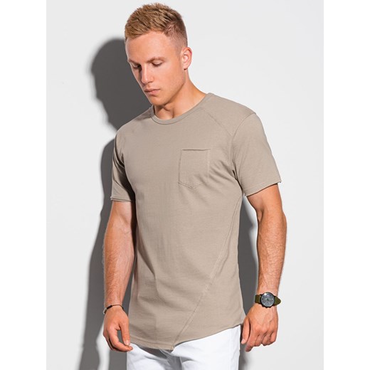 T-shirt męski bawełniany - popielaty S1384 L ombre promocja