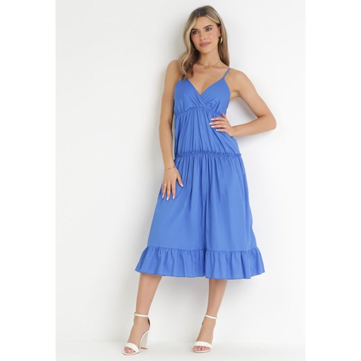 Niebieska Sukienka Ezalia ze sklepu Born2be Odzież w kategorii Sukienki - zdjęcie 160050499