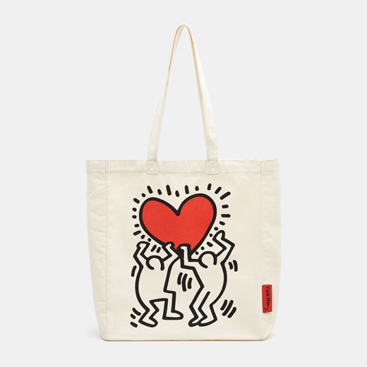 Sinsay - Torba shopper Keith Haring - Kremowy Sinsay Jeden rozmiar Sinsay