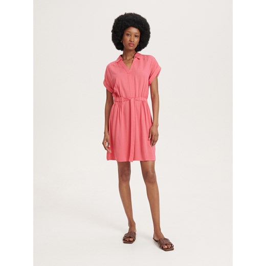 Reserved - Wiskozowa sukienka mini - Różowy Reserved 40 Reserved wyprzedaż