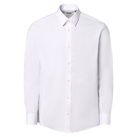 Drykorn Koszula męska Mężczyźni Slim Fit Bawełna biały jednolity ze sklepu vangraaf w kategorii Koszule męskie - zdjęcie 160056877