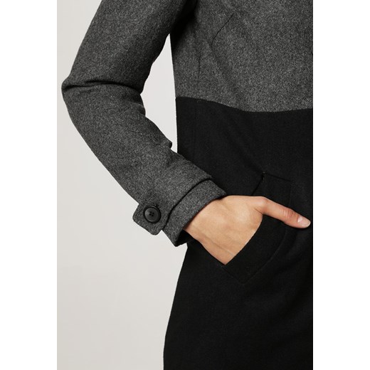 Even&Odd Płaszcz wełniany /Płaszcz klasyczny grey/black zalando czarny Długie płaszcze damskie