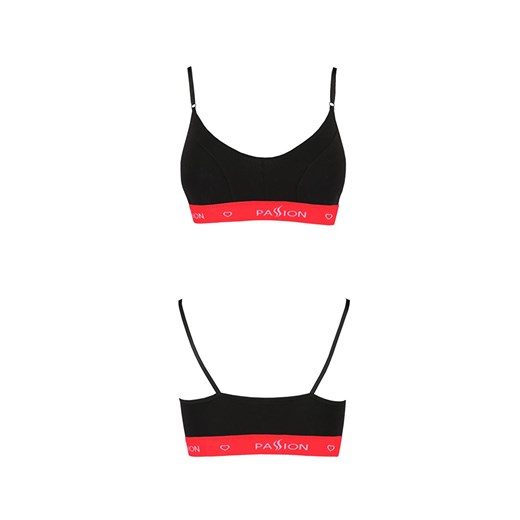 Sportowy biustonosz miękki top czarno-czerwony PS009, Kolor czerwono-czarny, Rozmiar L, Passion ze sklepu Intymna w kategorii Biustonosze - zdjęcie 160069198