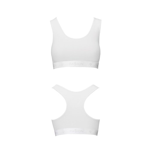 Sportowy biustonosz miękki top biały PS010, Kolor biały, Rozmiar L, Passion ze sklepu Intymna w kategorii Biustonosze - zdjęcie 160069205