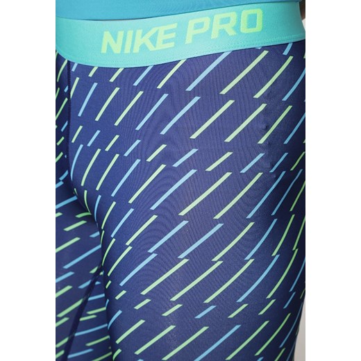 Nike Performance PRO BOLT PRINT TRAINING Rajstopy deep royal blue/flash lime zalando niebieski mat