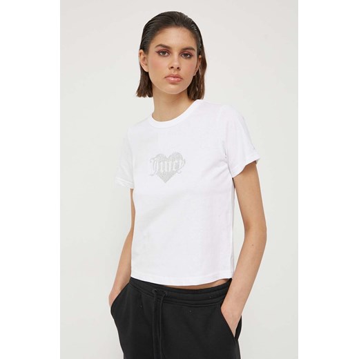Juicy Couture t-shirt bawełniany kolor biały ze sklepu ANSWEAR.com w kategorii Bluzki damskie - zdjęcie 160071448