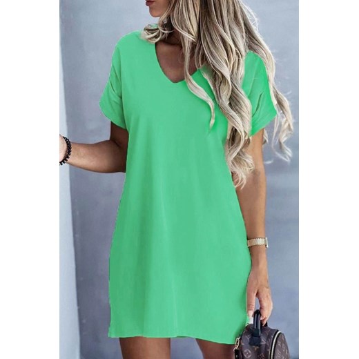 Sukienka IVET mini zielona casual prosta