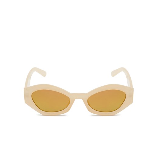 Cropp - Żółte okulary przeciwsłoneczne cat eye - pomarańczowy ze sklepu Cropp w kategorii Okulary przeciwsłoneczne damskie - zdjęcie 160078885