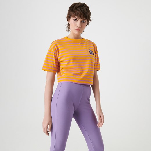 Bluzka damska Sinsay casual z okrągłym dekoltem z krótkimi rękawami 