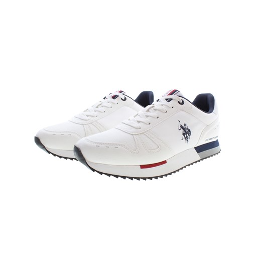Białe buty sportowe męskie U.s .polo Assn wiązane z zamszu