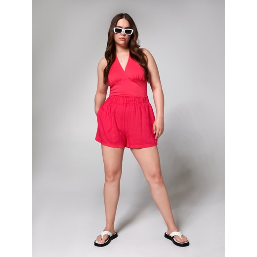 Sinsay - Crop top z wiązaniem - Różowy Sinsay M wyprzedaż Sinsay