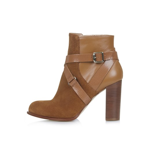 AROMA Suede Ankle Boots topshop brazowy 