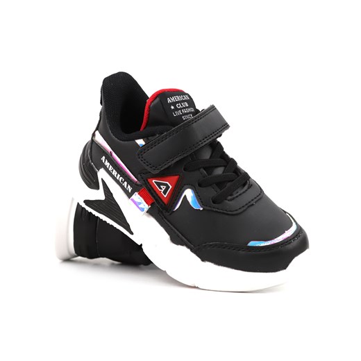 Buty sportowe dziecięce, adidasy American Club AA 20/22, czarne ze sklepu ulubioneobuwie w kategorii Buty sportowe dziecięce - zdjęcie 160138915