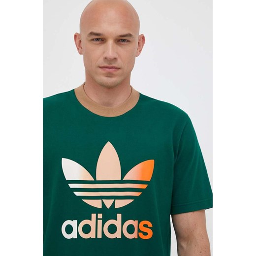 adidas Originals t-shirt bawełniany kolor zielony z nadrukiem ze sklepu ANSWEAR.com w kategorii T-shirty męskie - zdjęcie 160146946