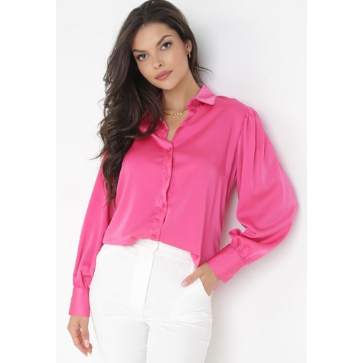 Różowa Klasyczna Koszula z Kołnierzem Noali ze sklepu Born2be Odzież w kategorii Koszule damskie - zdjęcie 160153579
